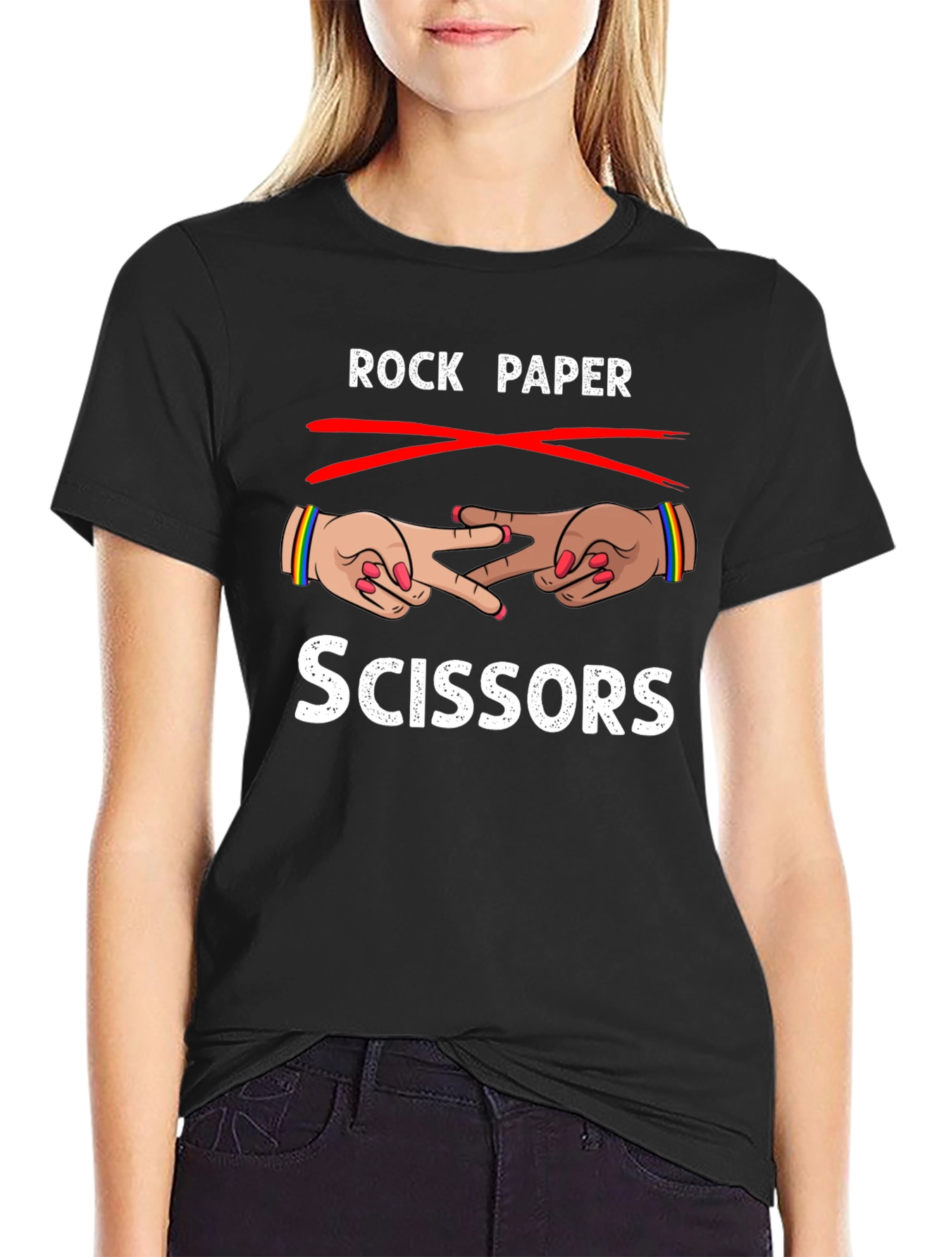 Rock Paper Scissors T-Shirt Fun Design