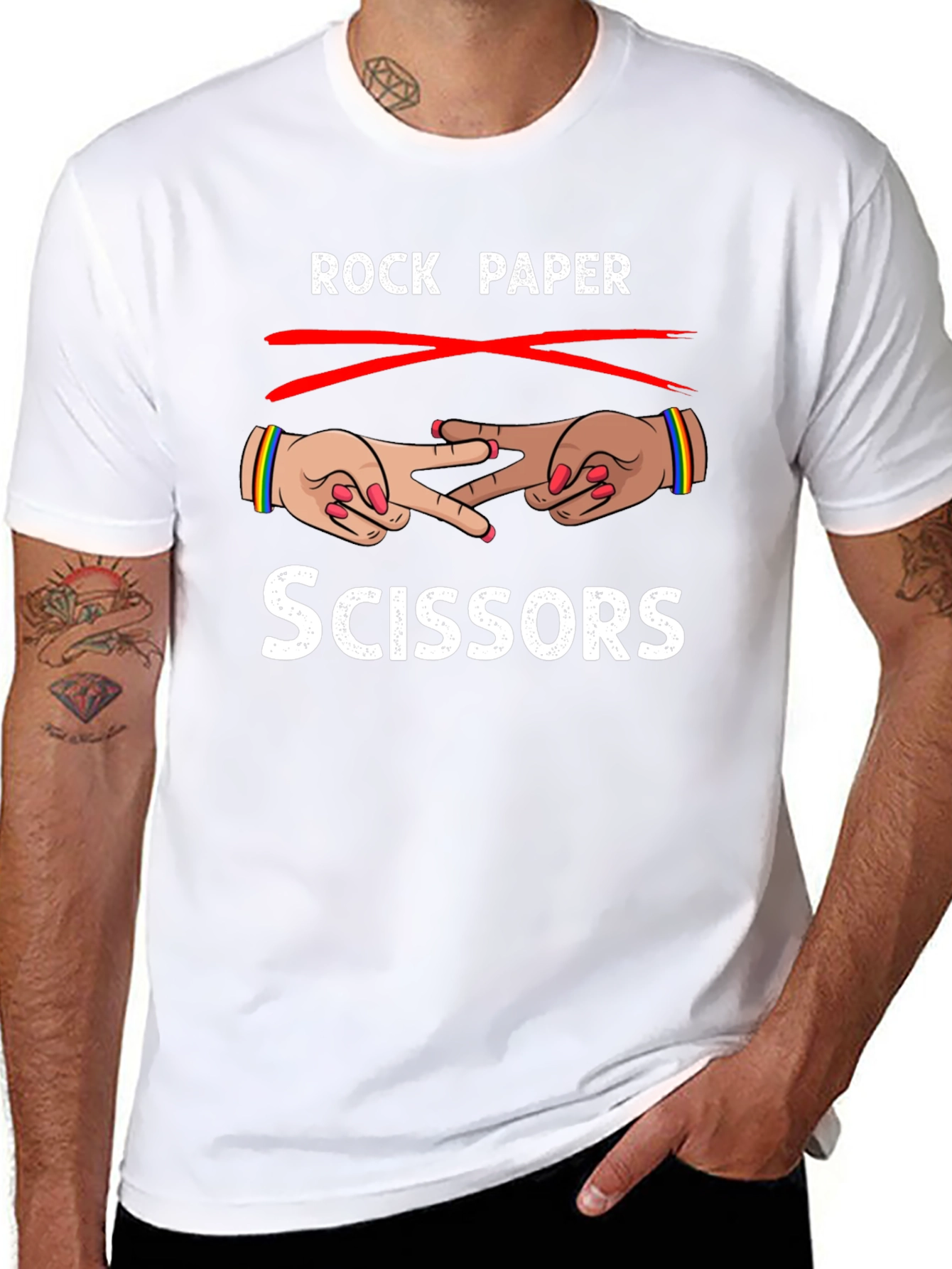 Rock Paper Scissors T-Shirt Fun Design