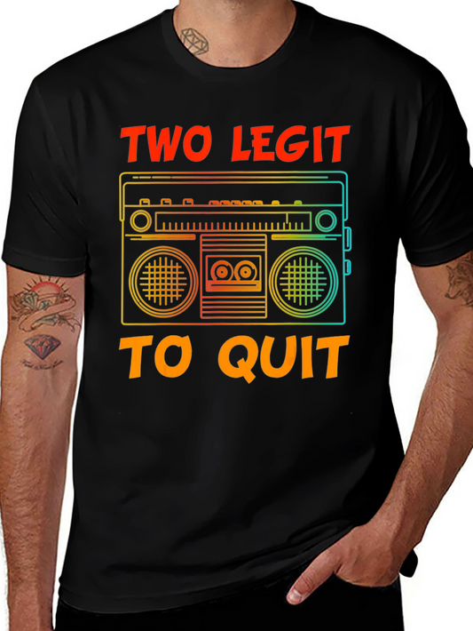 Retro Boombox T-Shirt - Two Legit To Quit Graphic Tee
