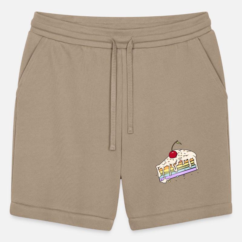 Piece of rainbow cake with cherry in comic style