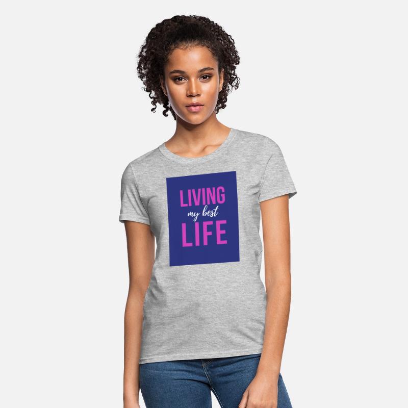 Pink and Purple Bold Life Typography T Shirt