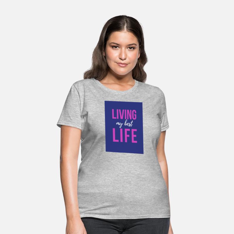 Pink and Purple Bold Life Typography T Shirt