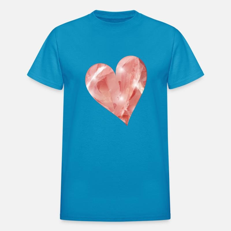 pink rose quartz crystal motif as a heart