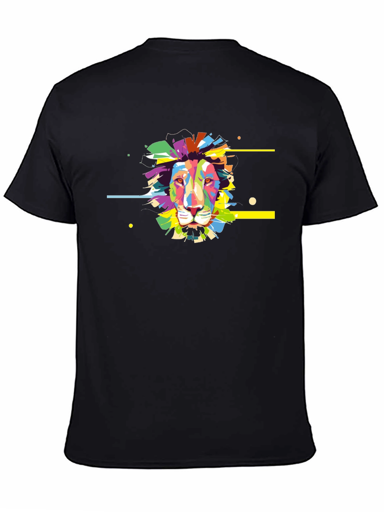 Vibrant Lion Graphic Black T-Shirt