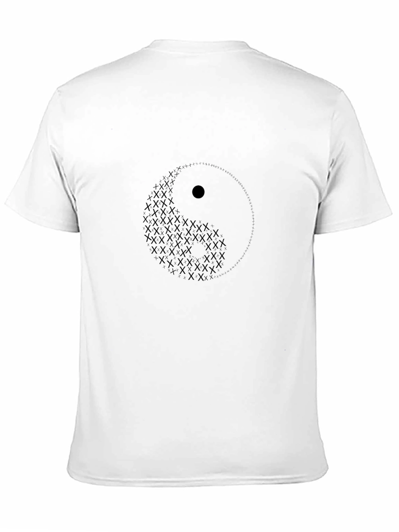 Yin Yang Symbol Graphic Print Black T-Shirt