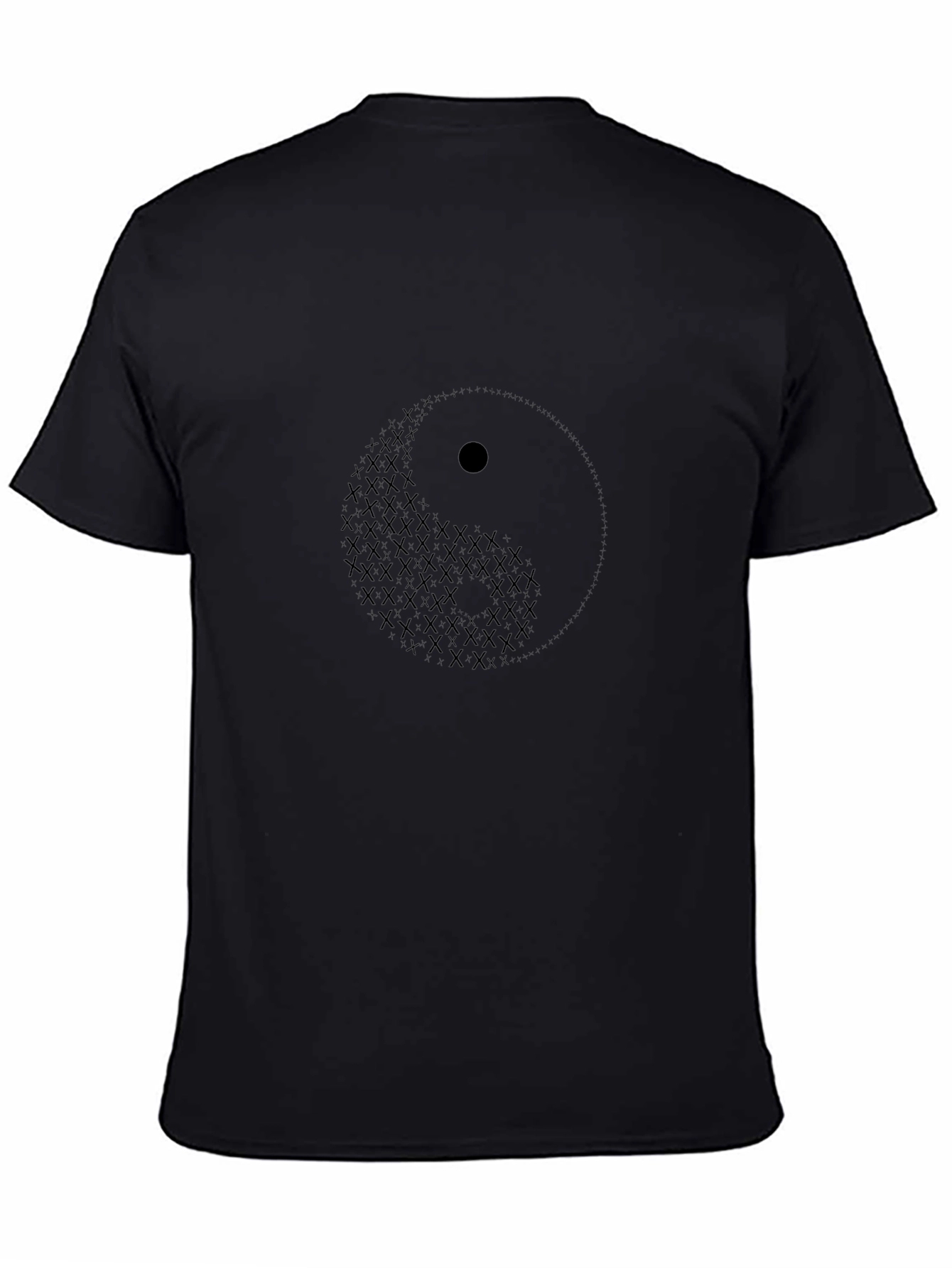 Yin Yang Symbol Graphic Print Black T-Shirt