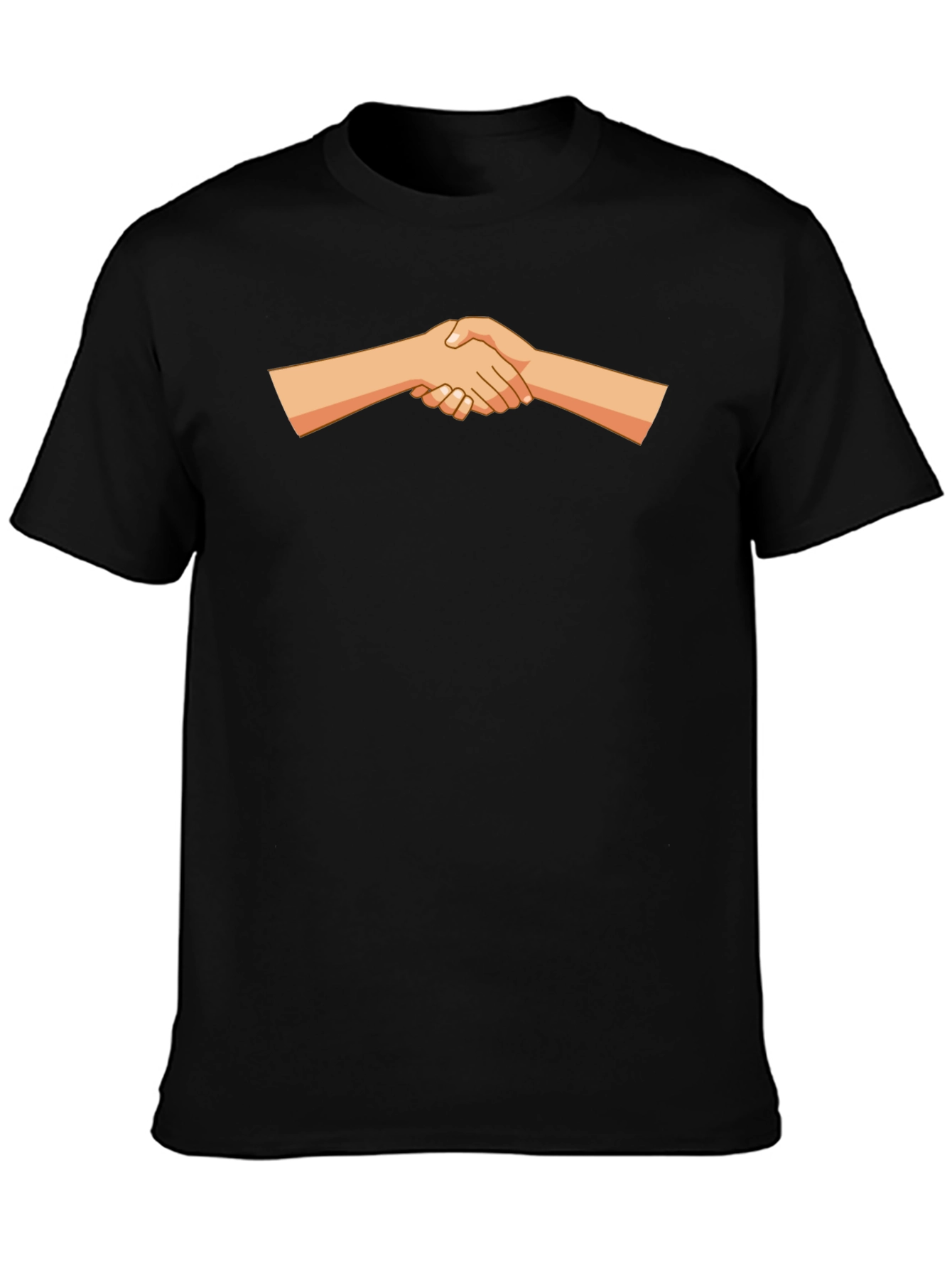 Handshake Graphic Print Tee - Black Casual Shirt