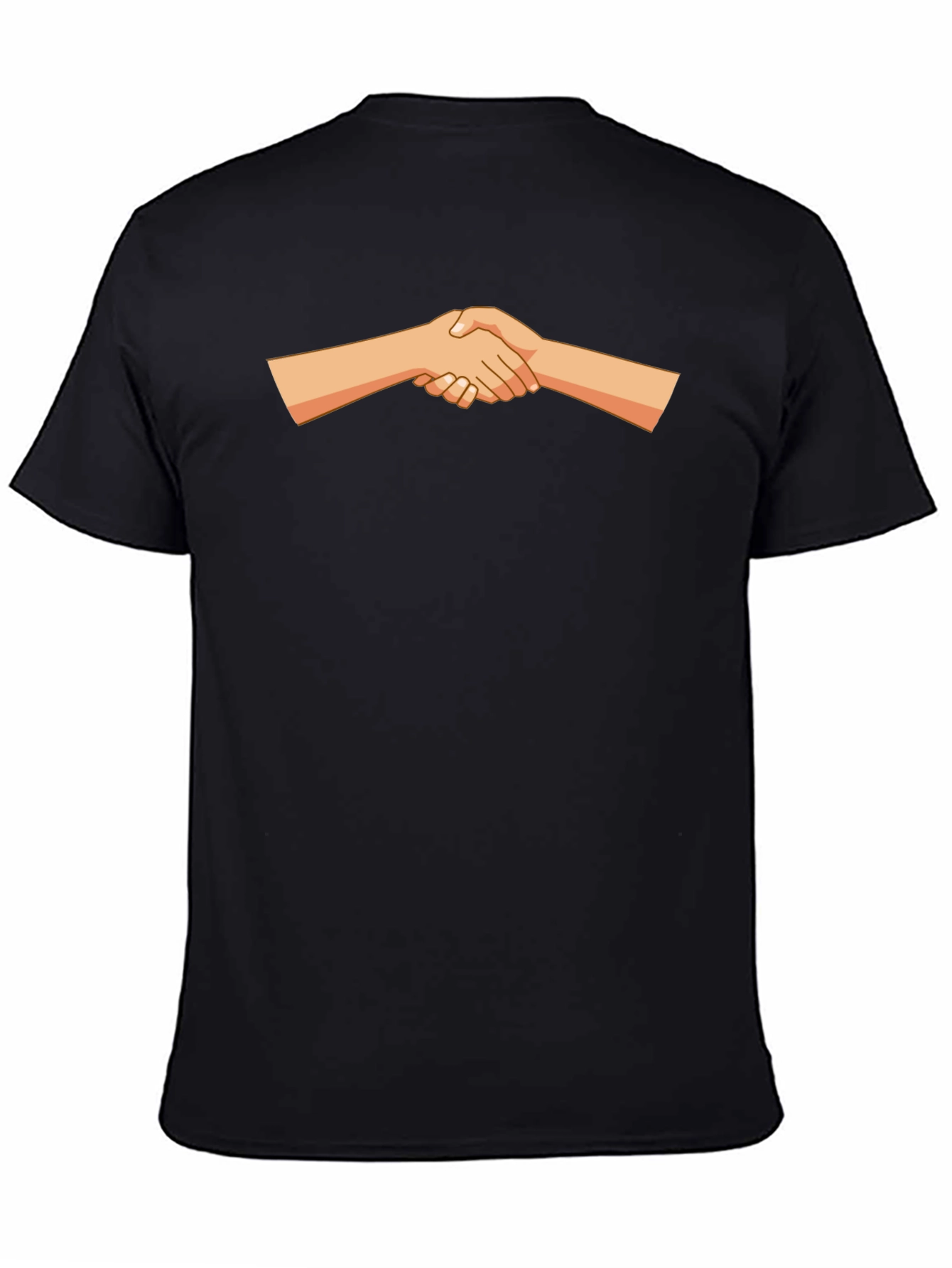 Handshake Graphic Print Tee - Black Casual Shirt