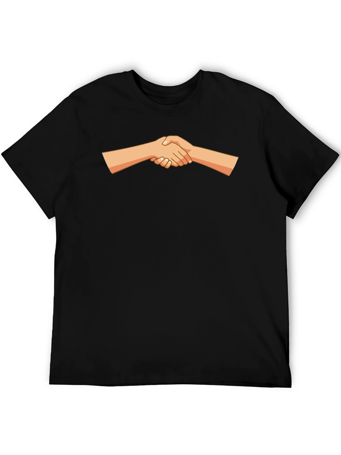 Handshake Graphic Print Tee - Black Casual Shirt