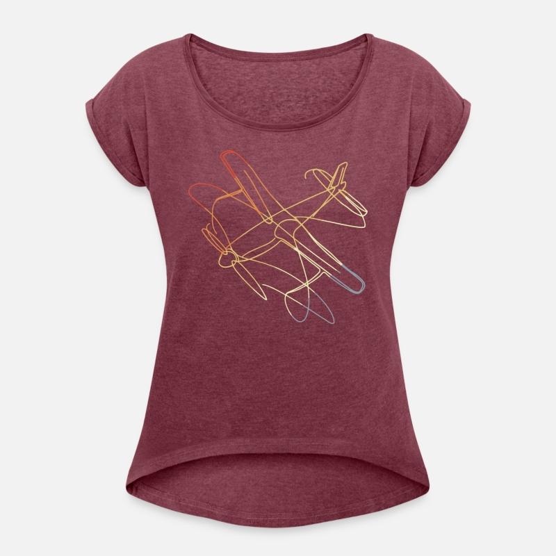 Plane Line Art Vintage Look