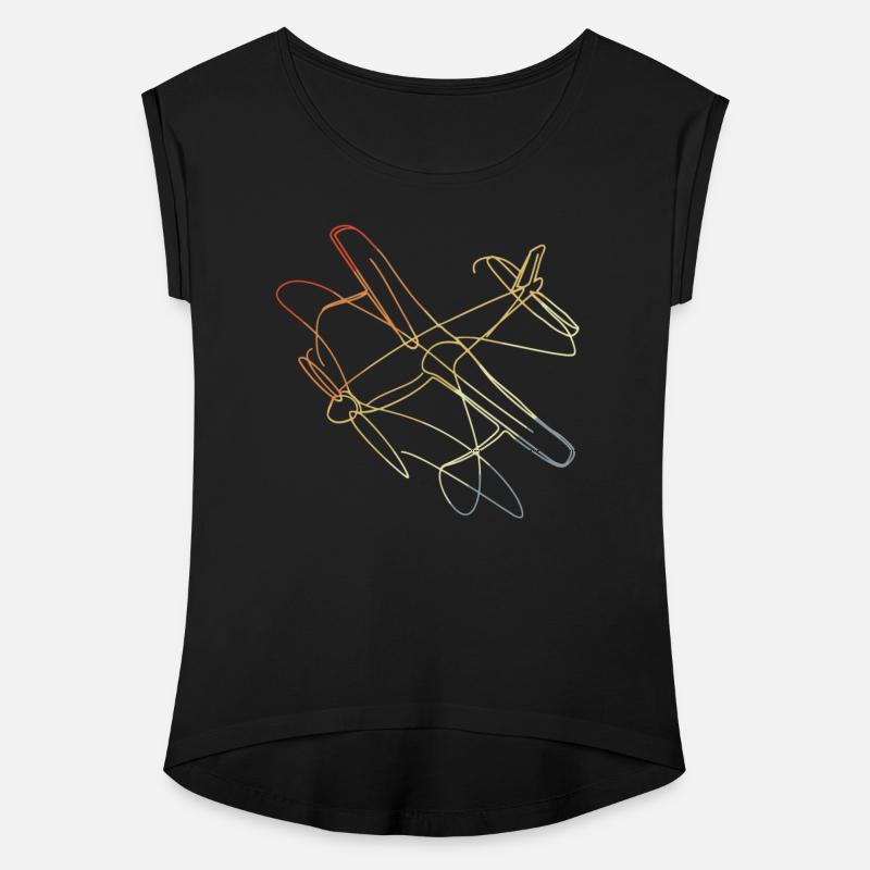 Plane Line Art Vintage Look