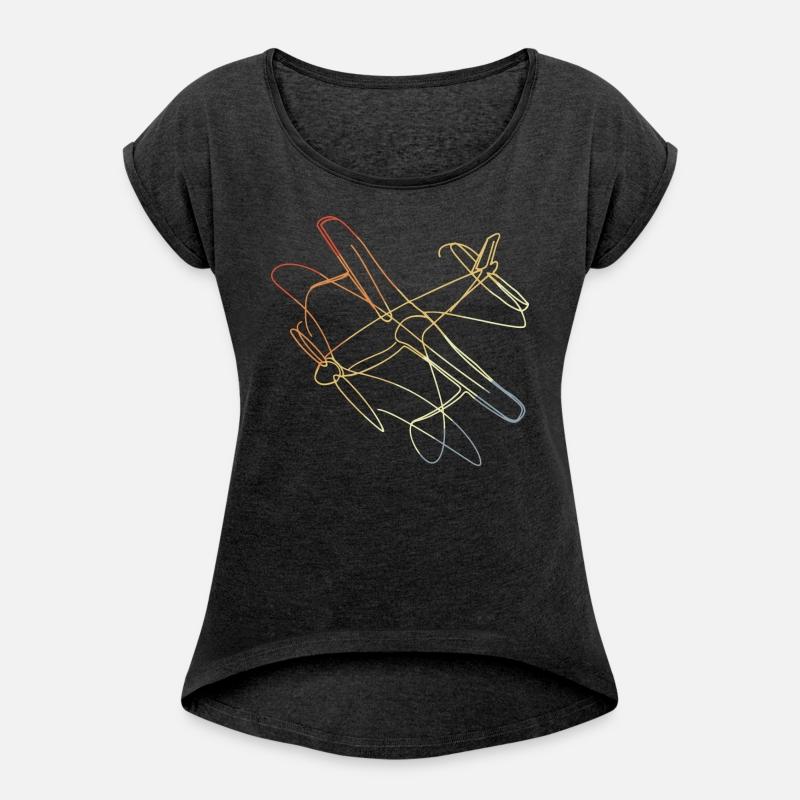 Plane Line Art Vintage Look