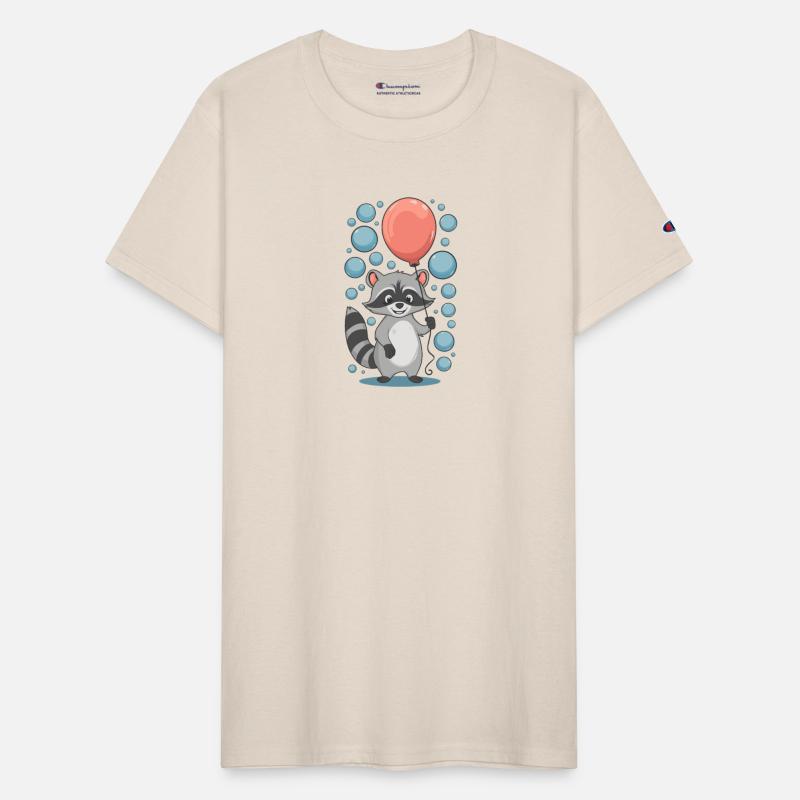 Playful Raccoon with Balloon and Bubbles