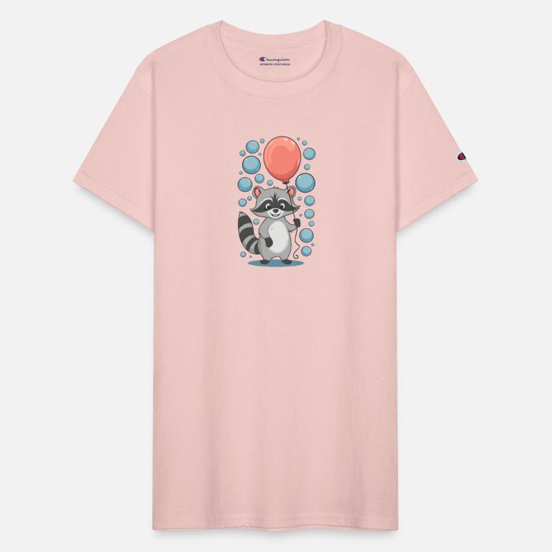 Playful Raccoon with Balloon and Bubbles