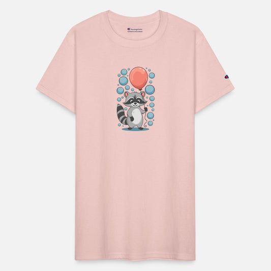 Playful Raccoon with Balloon and Bubbles