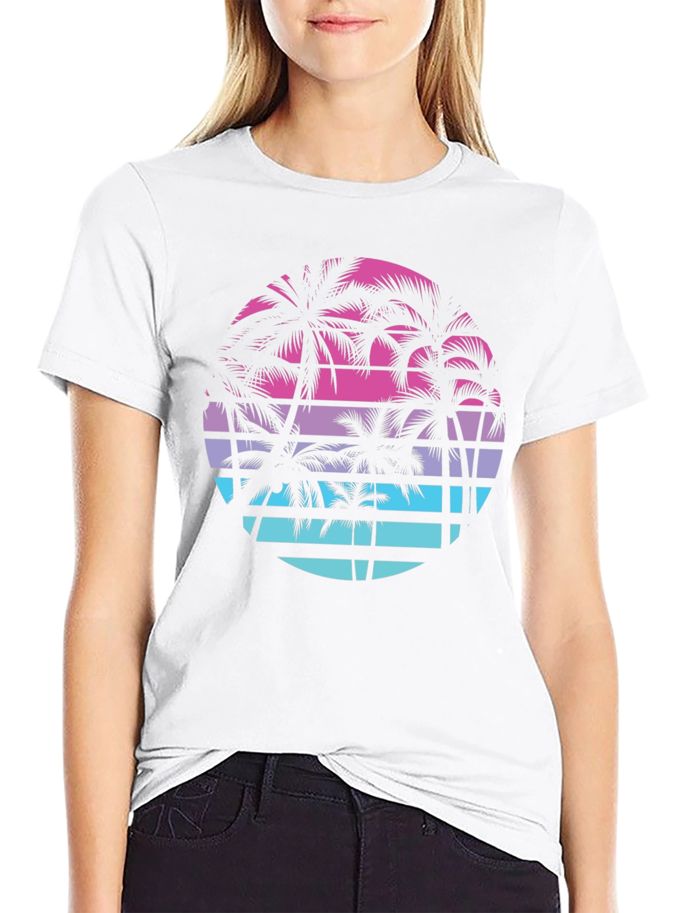 Retro Palm Tree Sunset T-Shirt