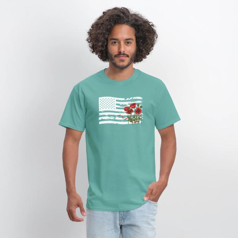 Poppies on American Flag