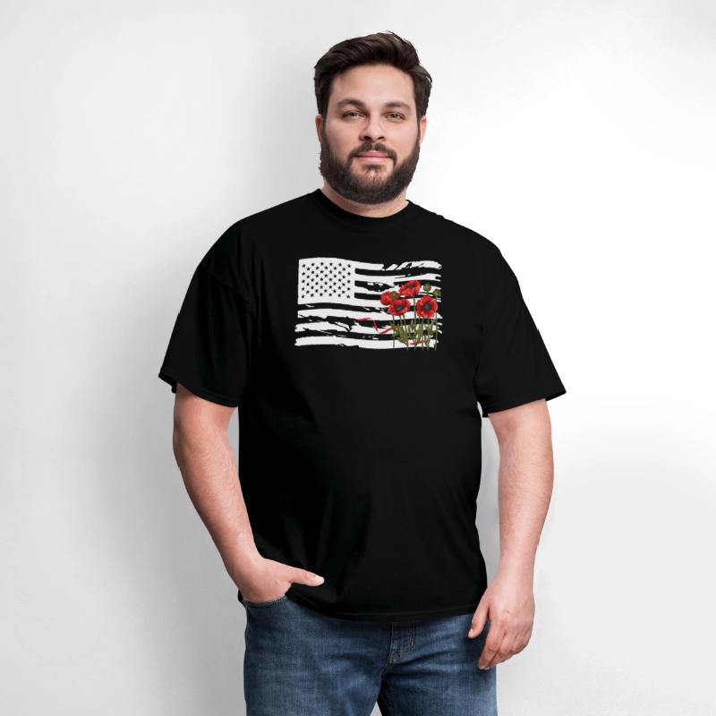 Poppies on American Flag