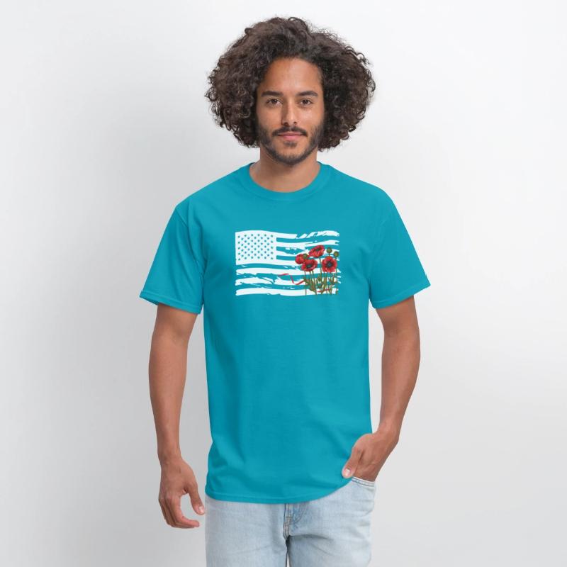 Poppies on American Flag