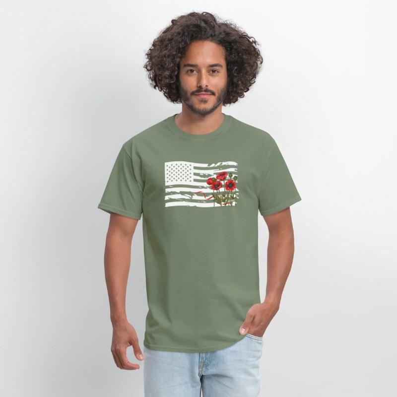 Poppies on American Flag