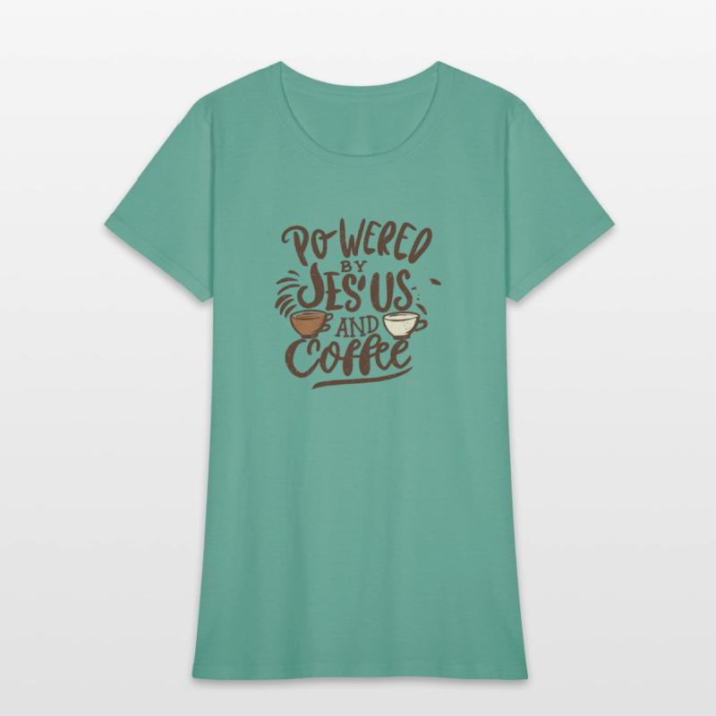 Powered By Jesus and Coffee -Christian Design