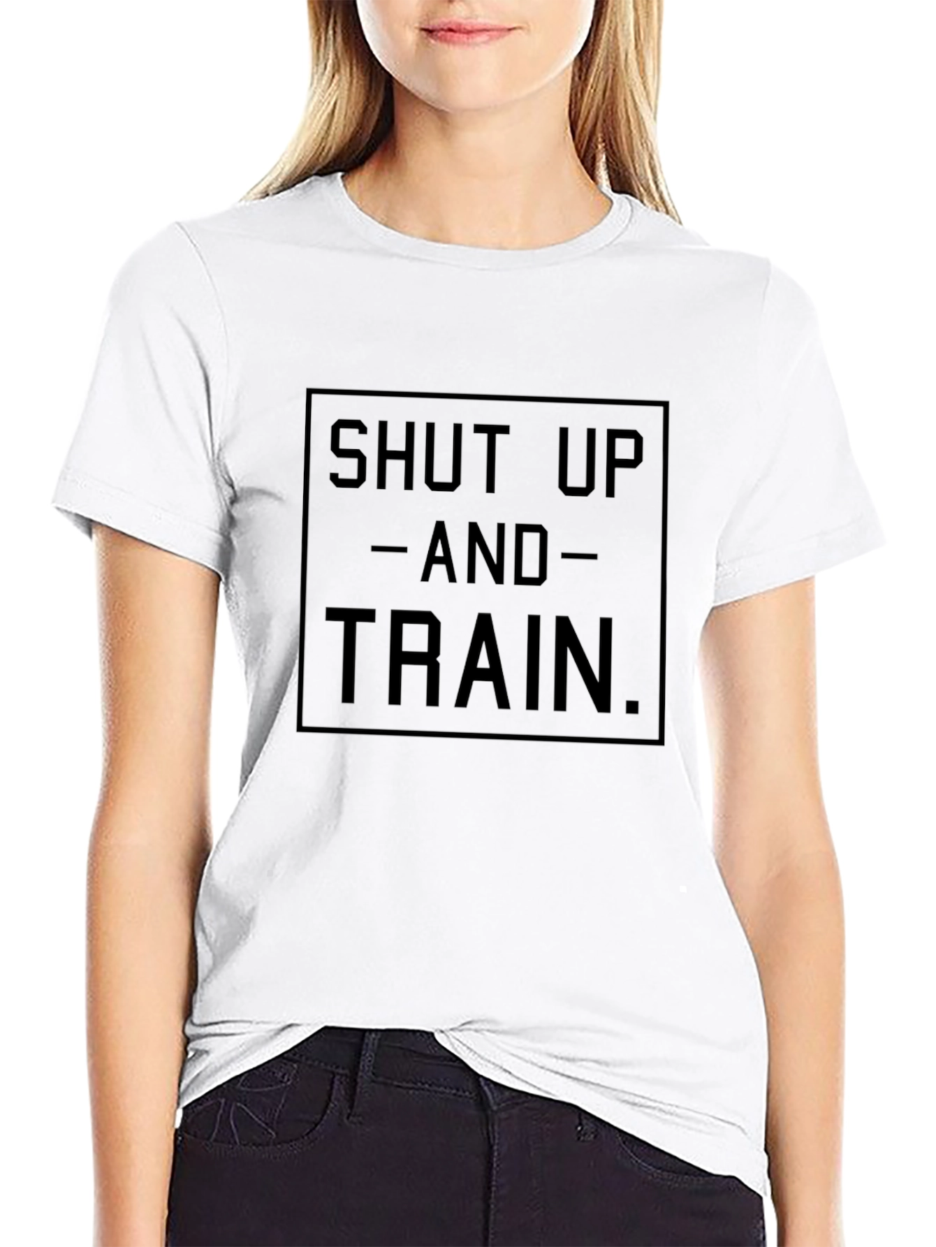 Shut Up and Train Black T-Shirt Motivational Gym