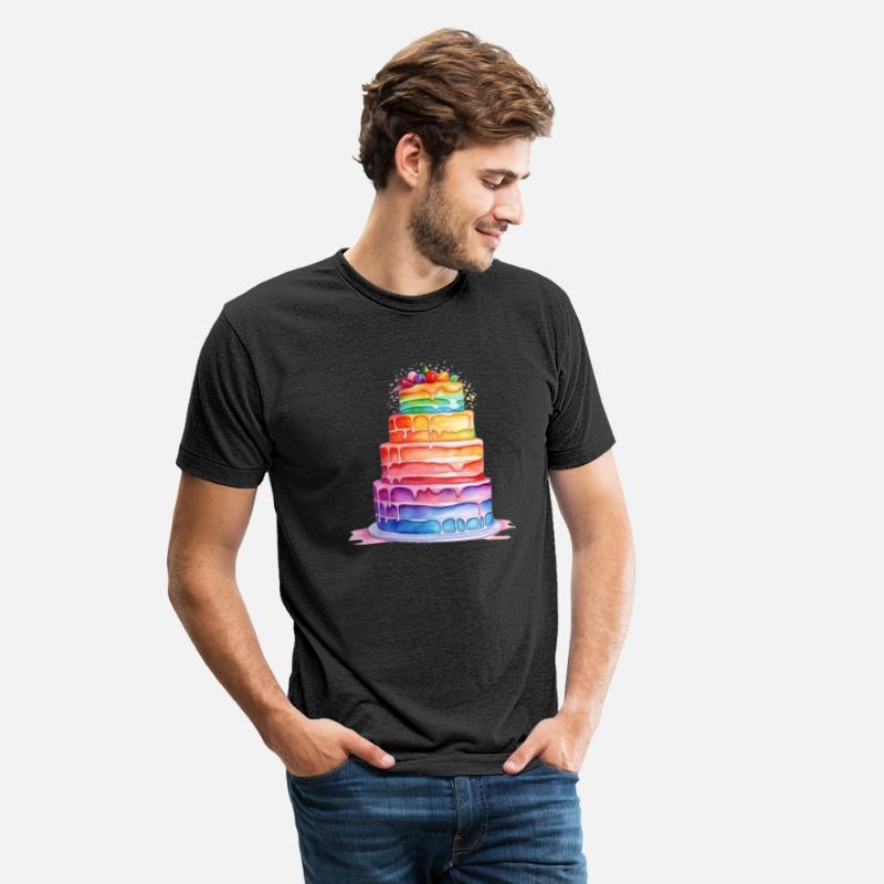 Pride, Rainbow Watercolor Cake Sweatshirt, Colorfu