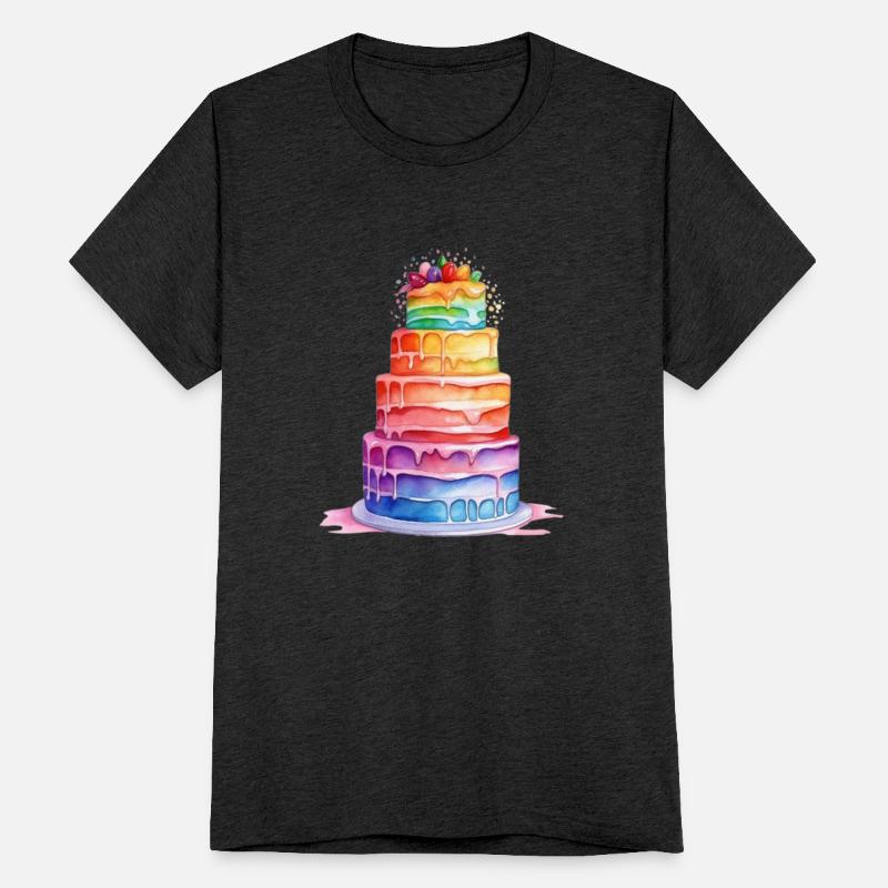 Pride, Rainbow Watercolor Cake Sweatshirt, Colorfu