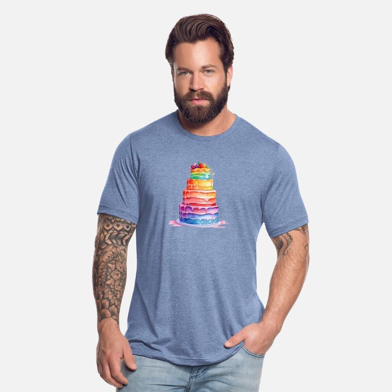 Pride, Rainbow Watercolor Cake Sweatshirt, Colorfu