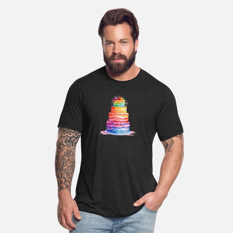 Pride, Rainbow Watercolor Cake Sweatshirt, Colorfu