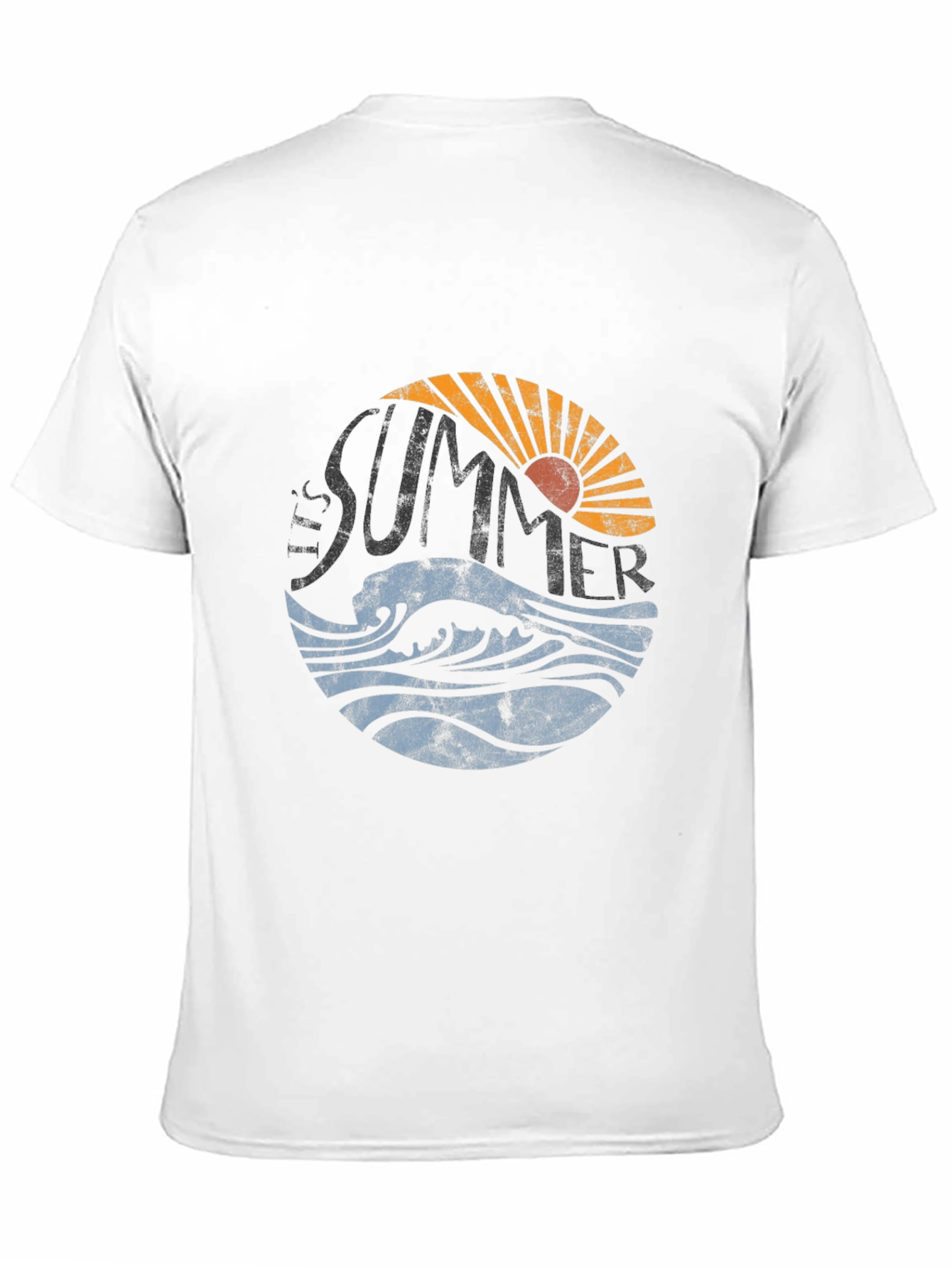 Summer Vibes Graphic Tee - Black Cotton T-Shirt