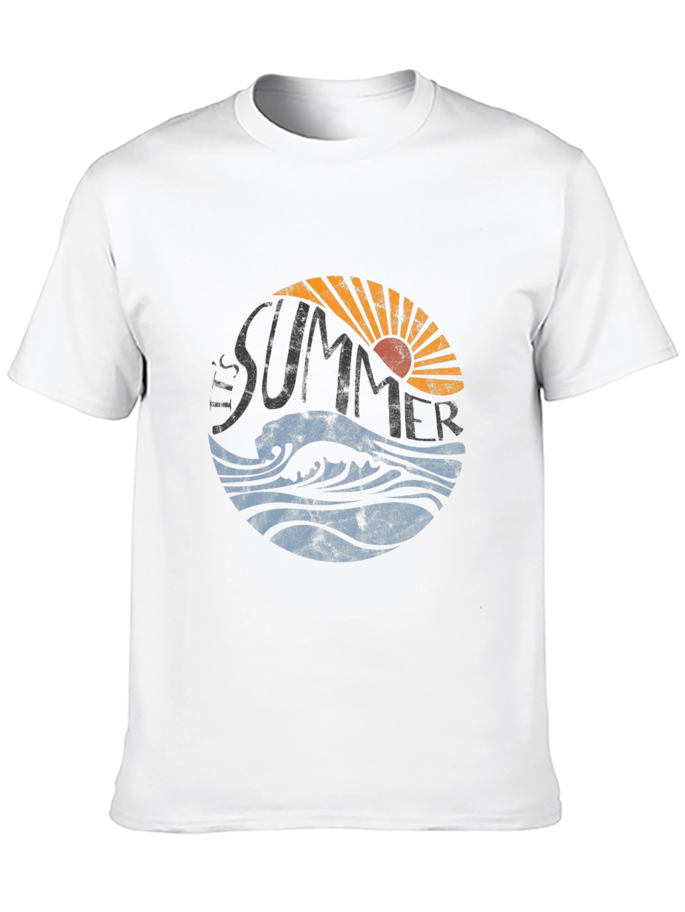 Summer Vibes Graphic Tee - Black Cotton T-Shirt