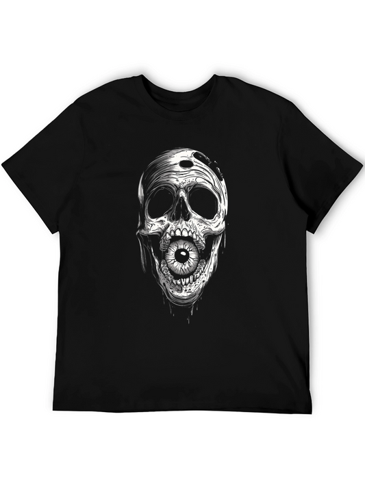 Skull & Eyeball Graphic Tee - Dark Humor Fashion