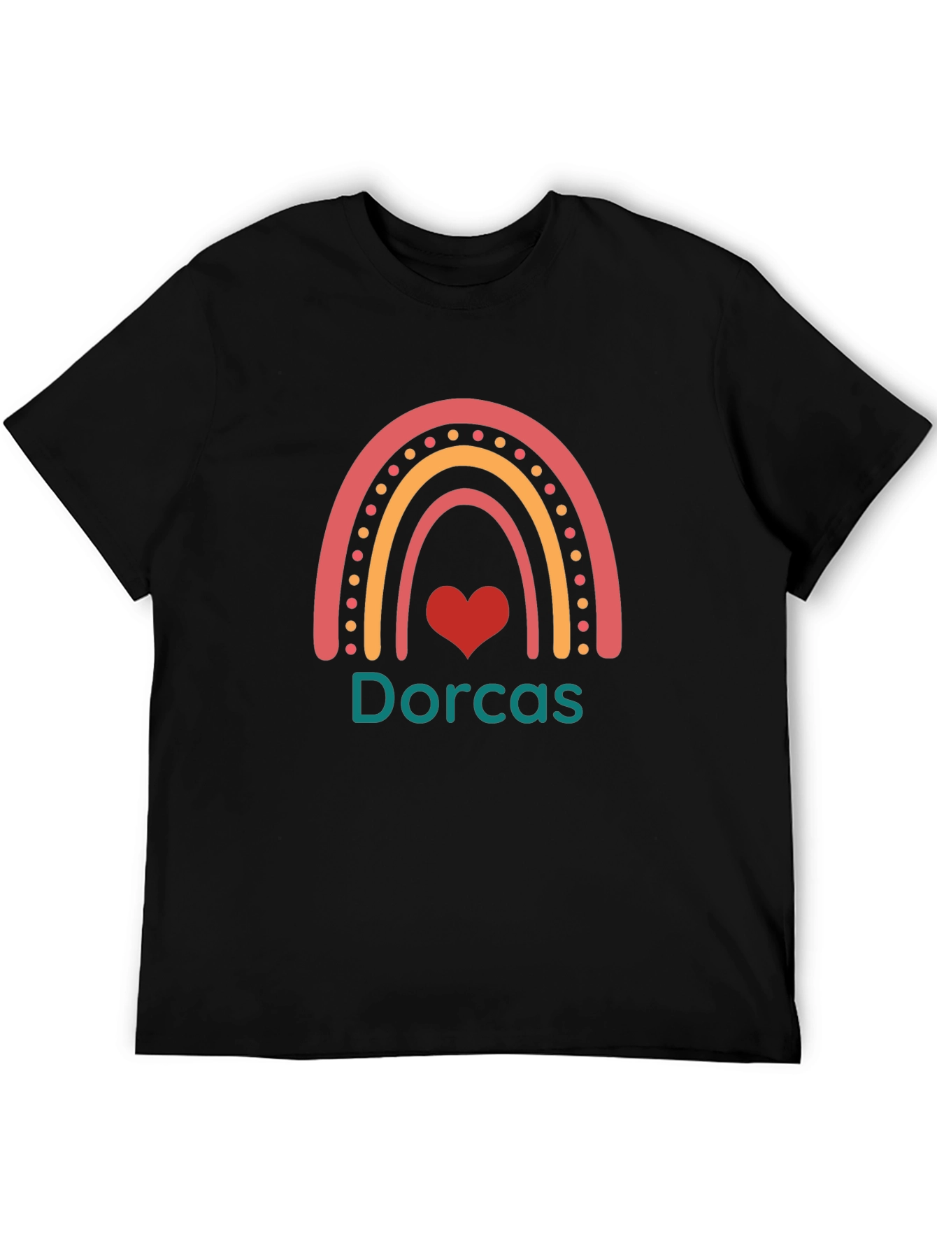 Dorcas Rainbow Heart Graphic Tee - Black