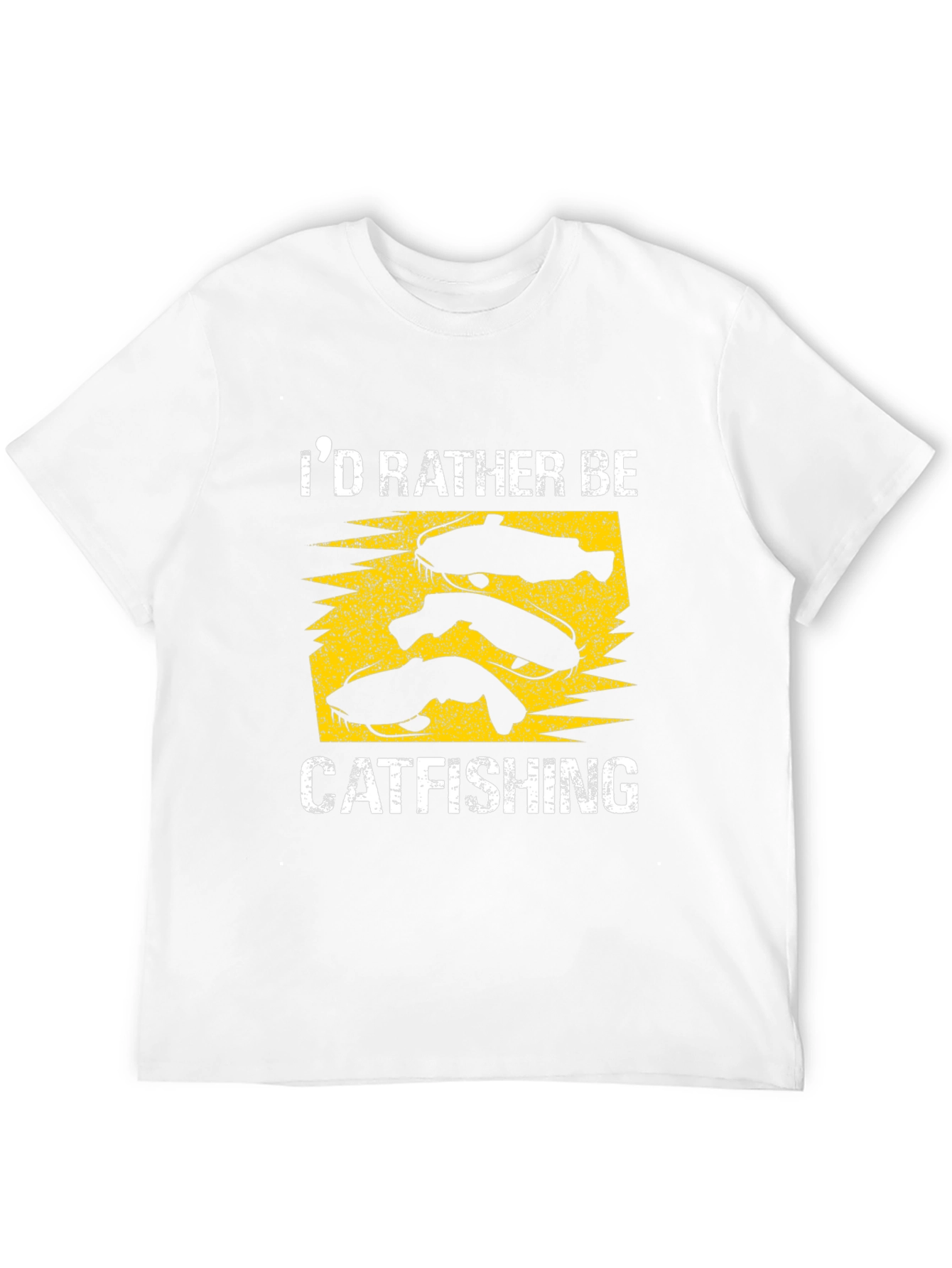 Id Rather Be Catfishing Black T-Shirt