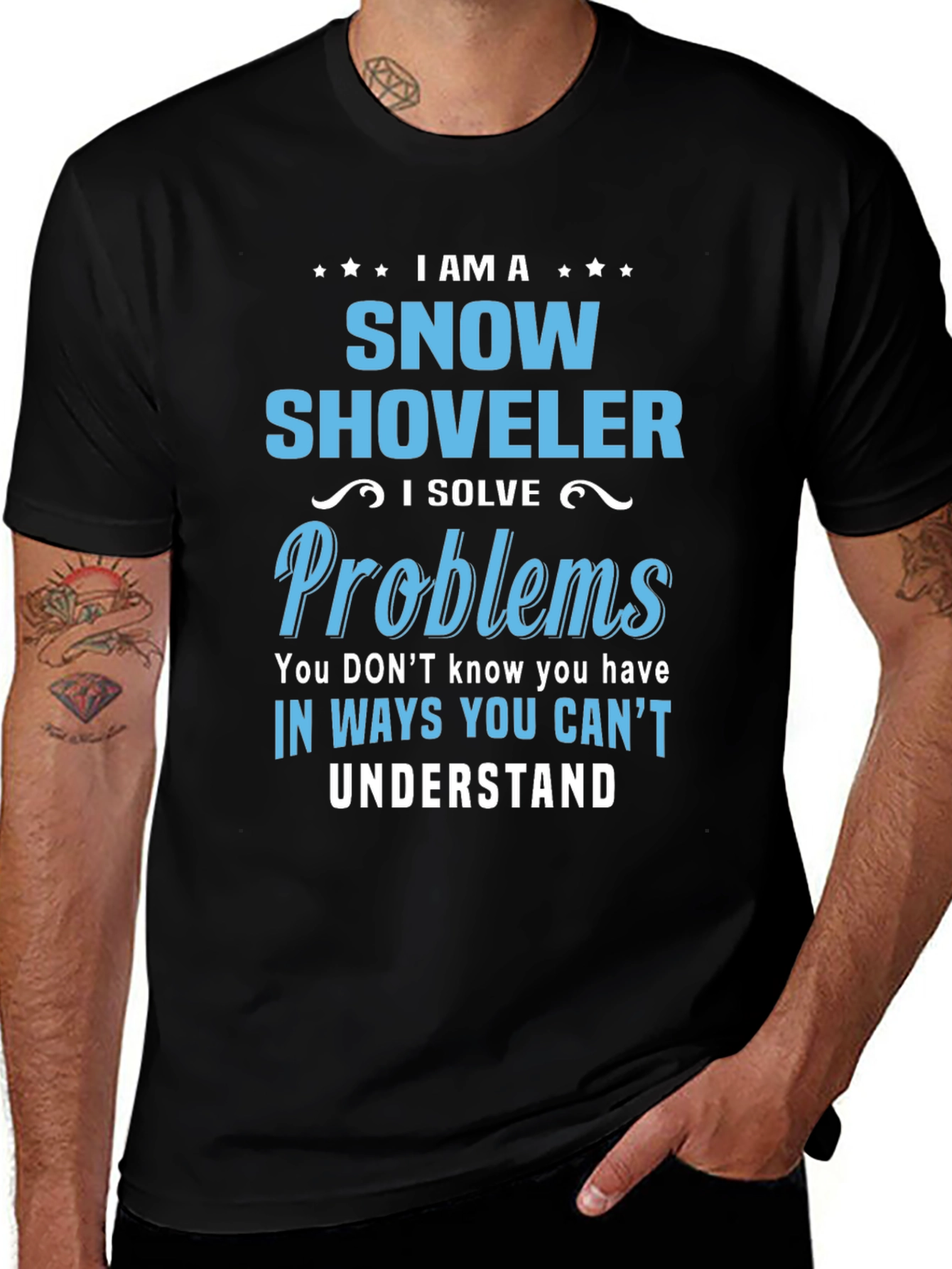 Snow Shoveler Problem Solver Graphic T-Shirt