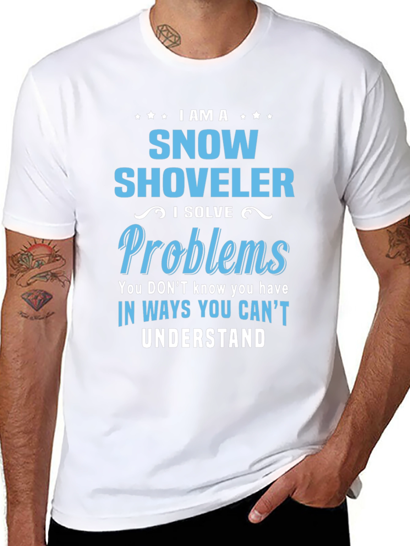 Snow Shoveler Problem Solver Graphic T-Shirt