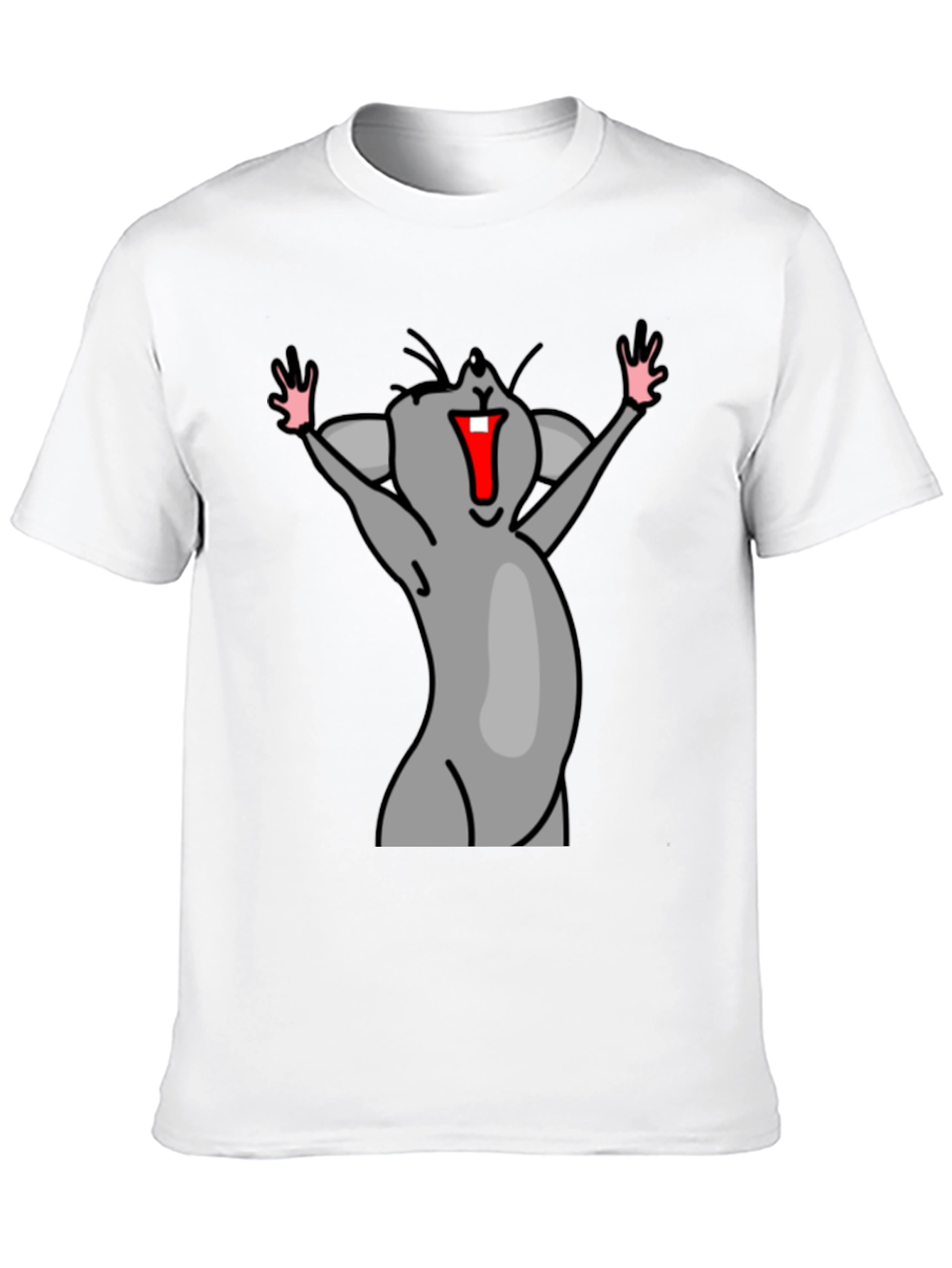 Funny Mouse Cartoon Black T-Shirt
