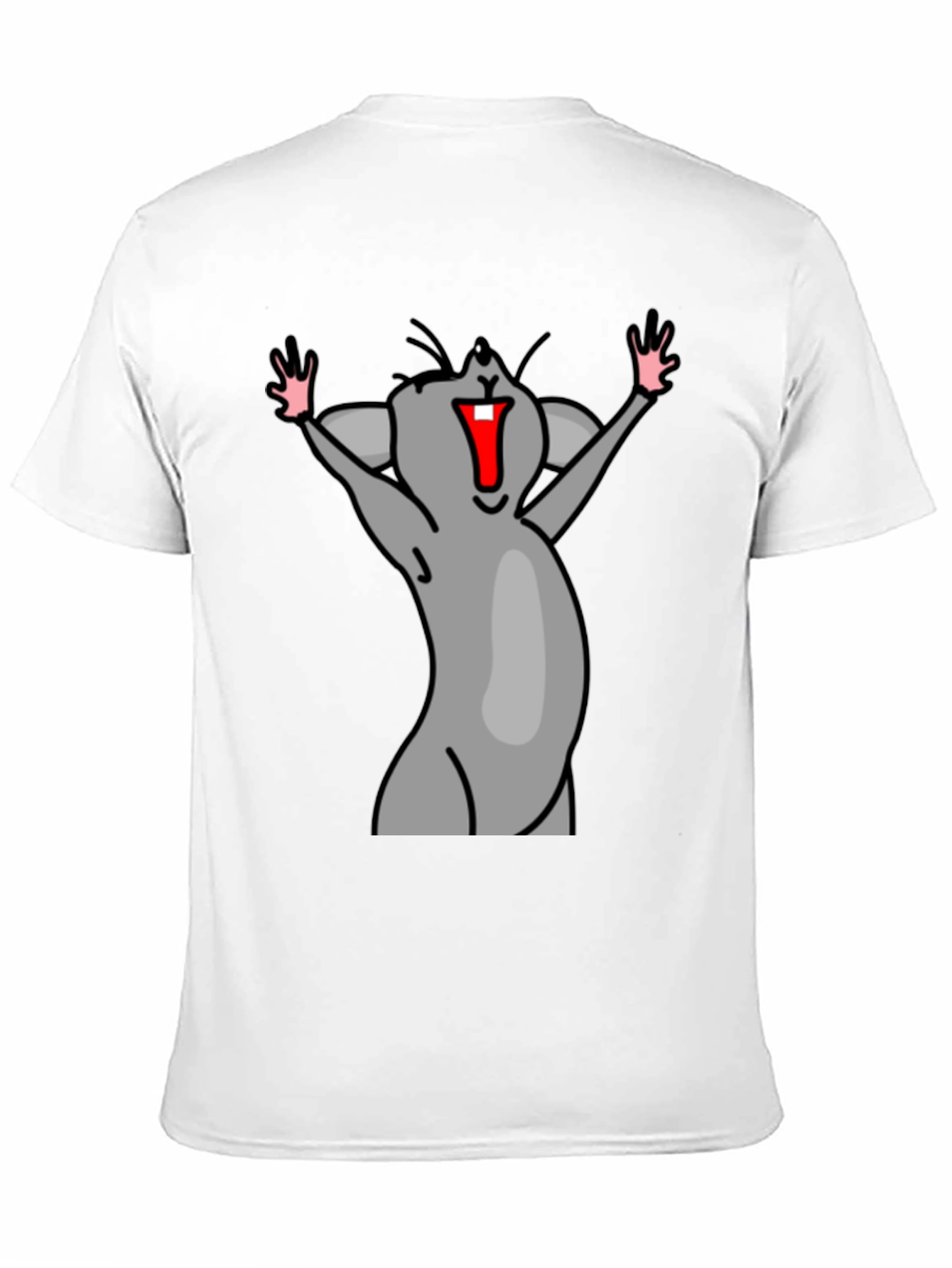 Funny Mouse Cartoon Black T-Shirt
