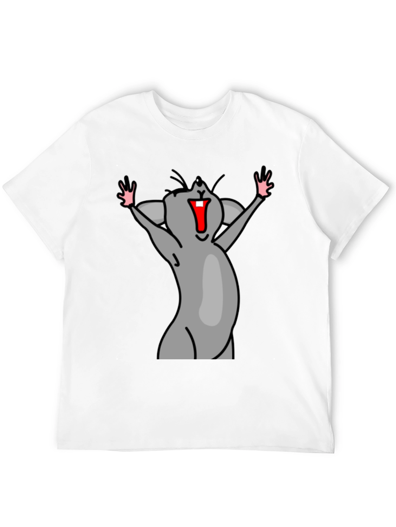 Funny Mouse Cartoon Black T-Shirt
