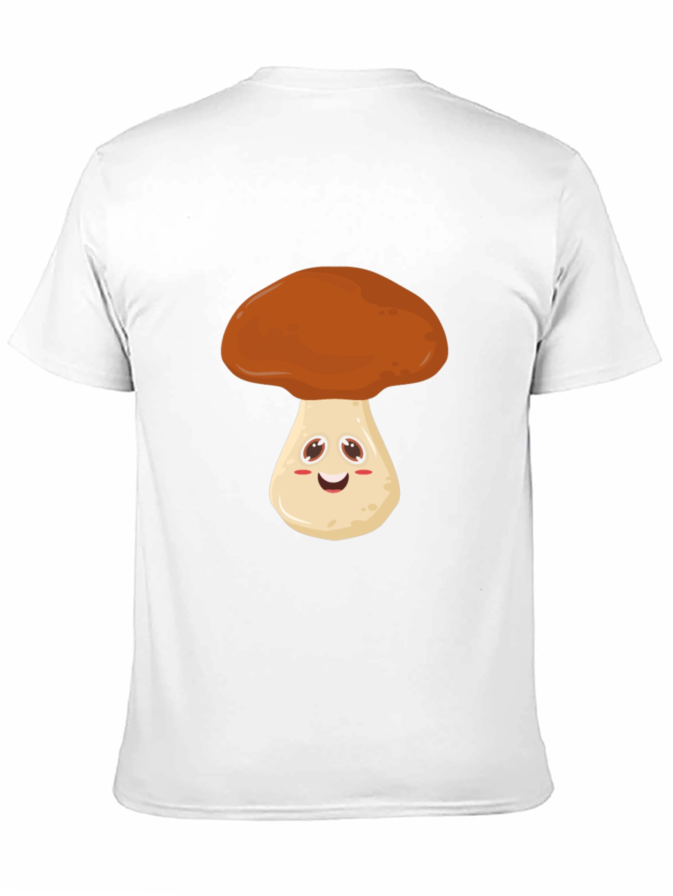 Cute Mushroom Graphic Tee - Black Cotton T-Shirt
