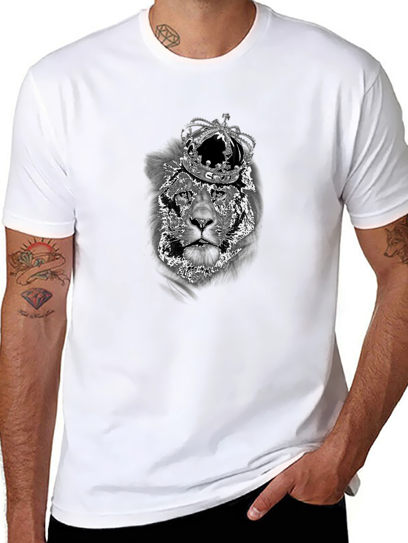 Lion King Graphic Tee - Black Cotton Blend Shirt