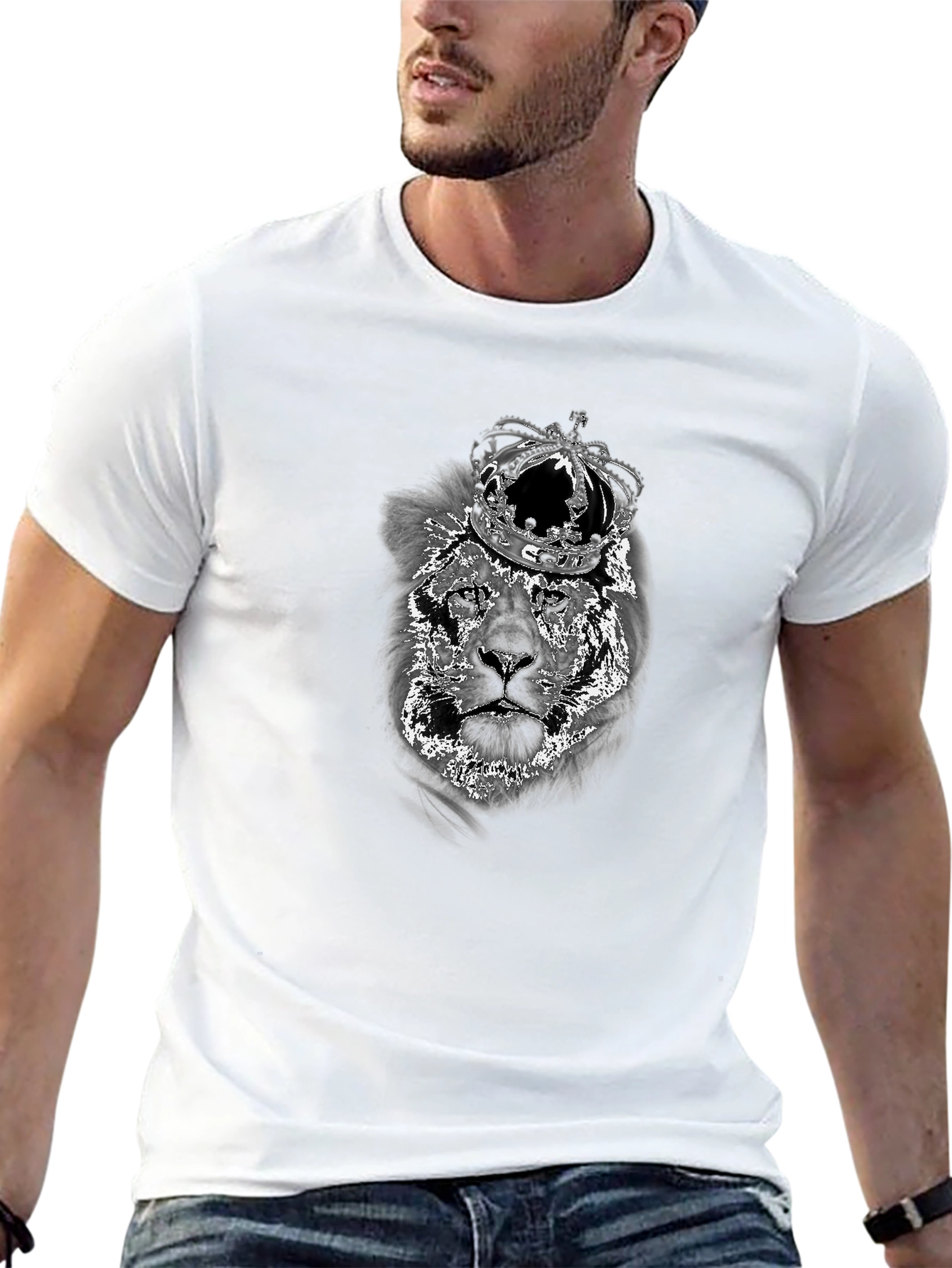 Lion King Graphic Tee - Black Cotton Blend Shirt