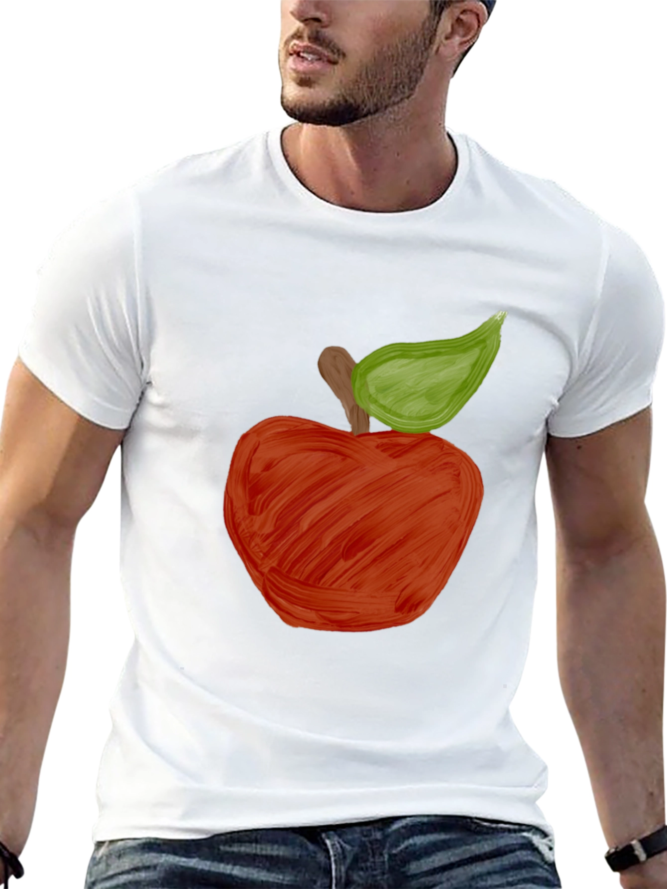Red Apple Graphic Black T-Shirt - Unisex Casual Tee