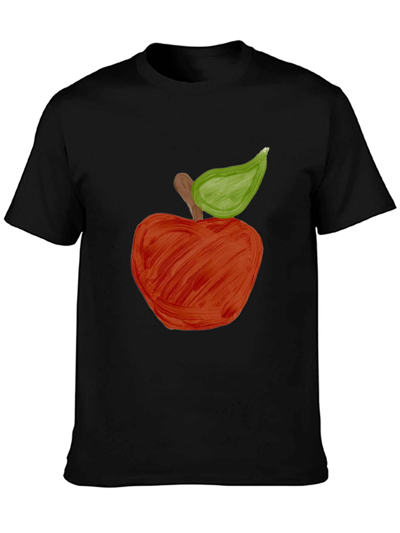 Red Apple Graphic Black T-Shirt - Unisex Casual Tee