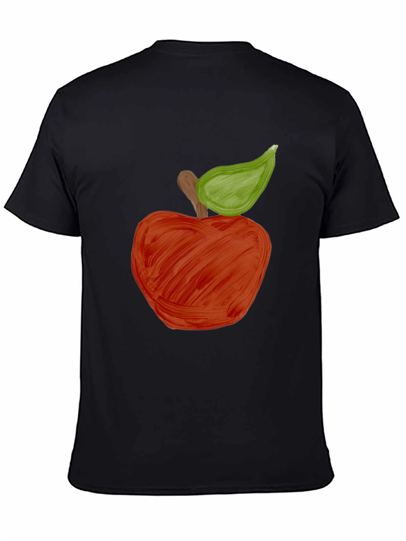 Red Apple Graphic Black T-Shirt - Unisex Casual Tee