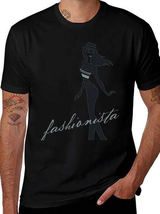 Fashionista Graphic Tee - Stylish Black T-Shirt