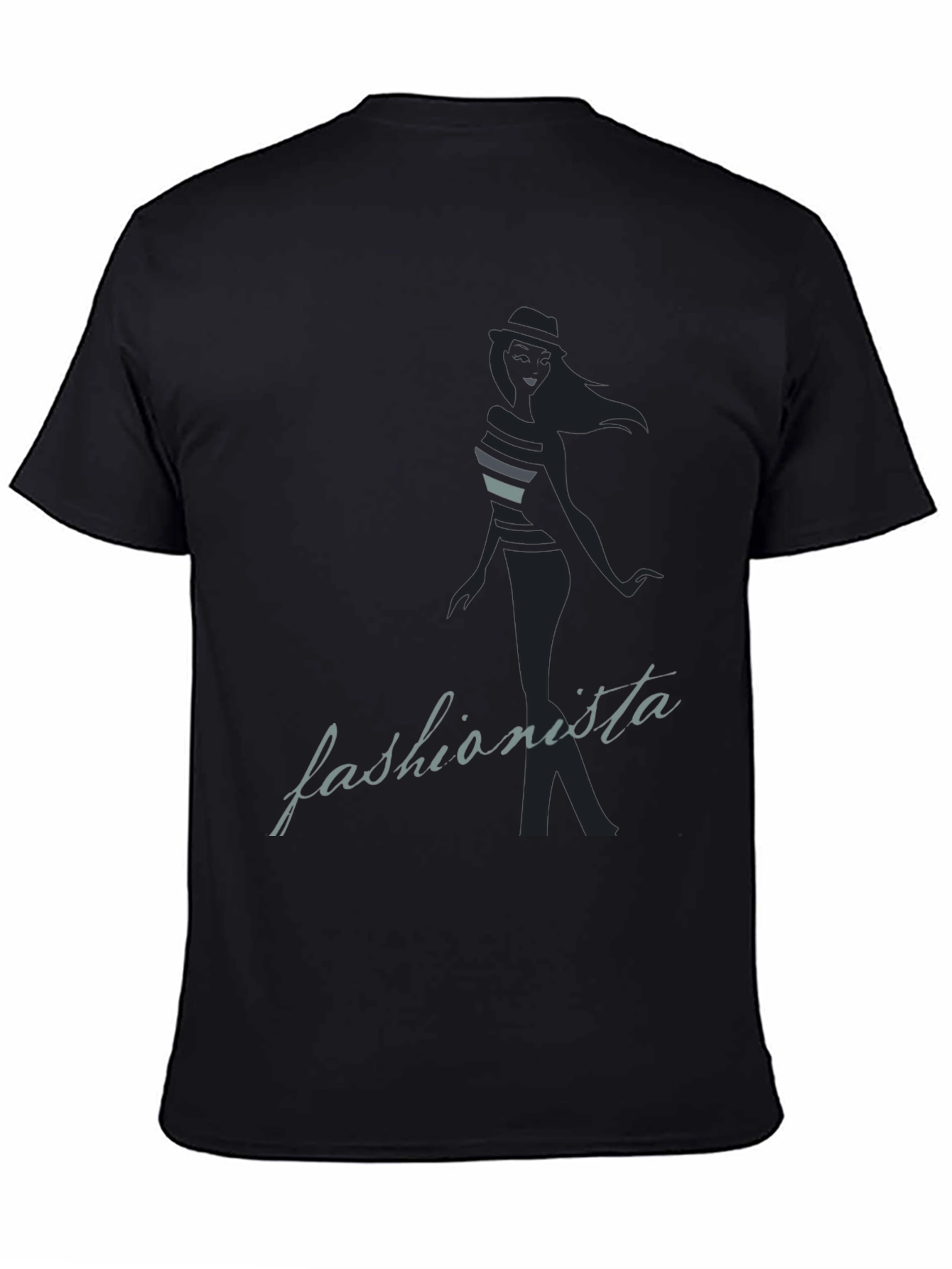 Fashionista Graphic Tee - Stylish Black T-Shirt