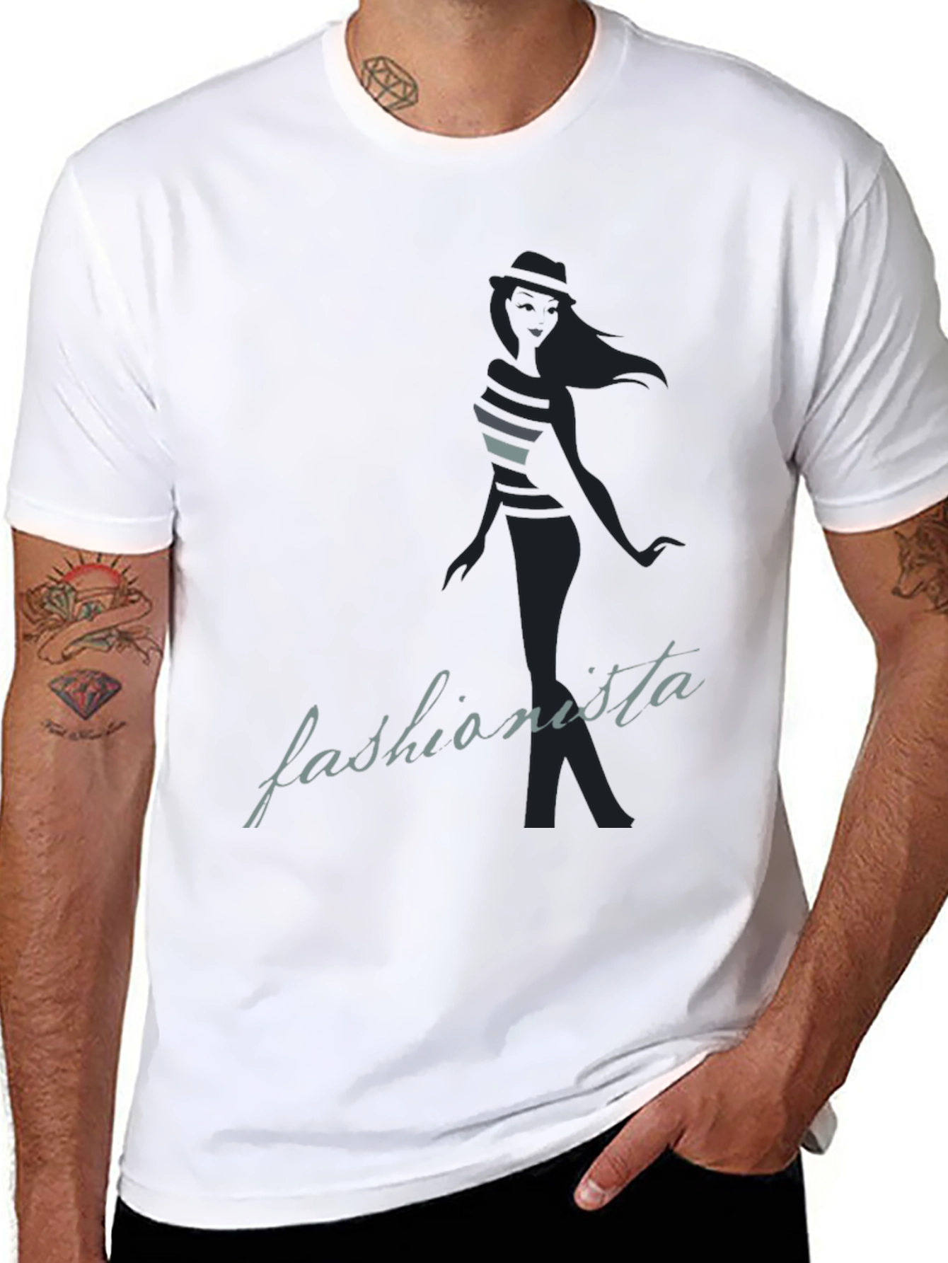 Fashionista Graphic Tee - Stylish Black T-Shirt