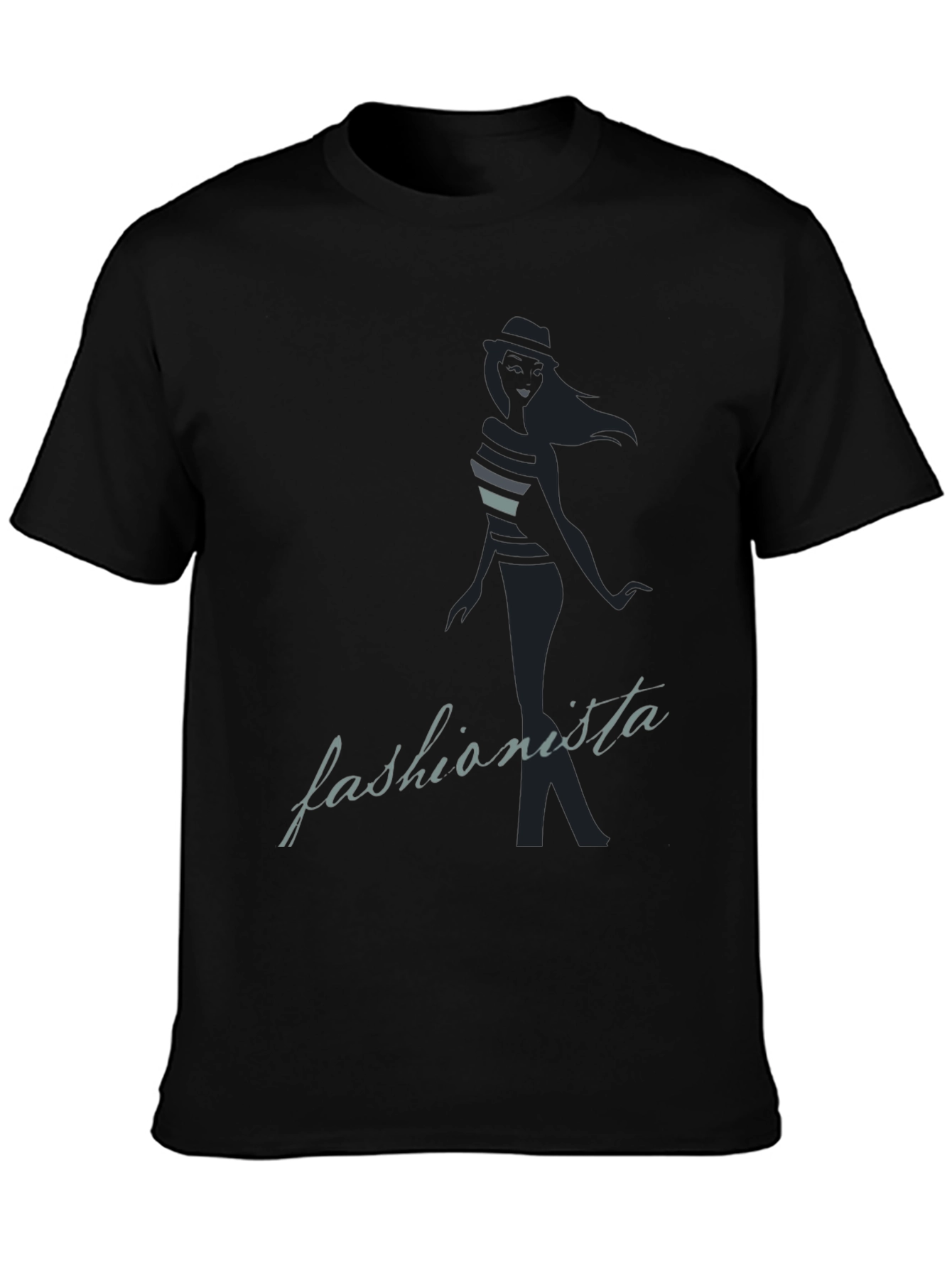 Fashionista Graphic Tee - Stylish Black T-Shirt
